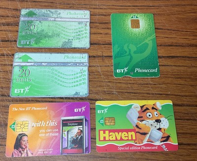 5 Vintage BT Telefonkarten British Telecom Bildkarten Haven Fun Familienurlaub