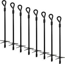Ground Anchors, 15 Inch - 8Pk Black Shed Anchor Kit Greenhouse Tie down Ground S
