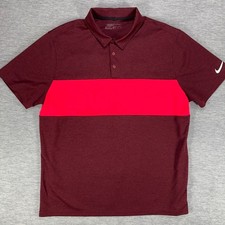 Nike Golf Dri-Fit Polo Mens XL Burgundy Standard Fit Performance Shirt