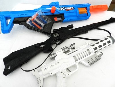 3 große Spielzeug Gewehre,Montana Flinte,Simba Planet Sound Effect,XSHOT Blaster