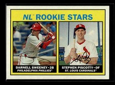 2016 Topps Heritage #183A Darnell Sweeney RC Stephen Piscotty RC (NM)(BAS)