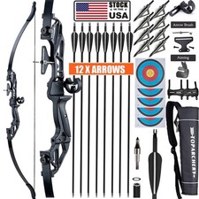 54'' Takedown Recurve Bow Arrows for Adult&Youth Archery Target Hunting 20-55lbs