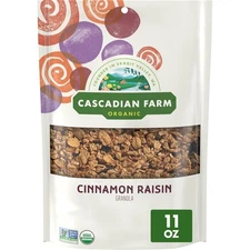 Cascadian Farm Organic Granola, Cinnamon Raisin Cereal, 11 Ounce (Pack of 1) 