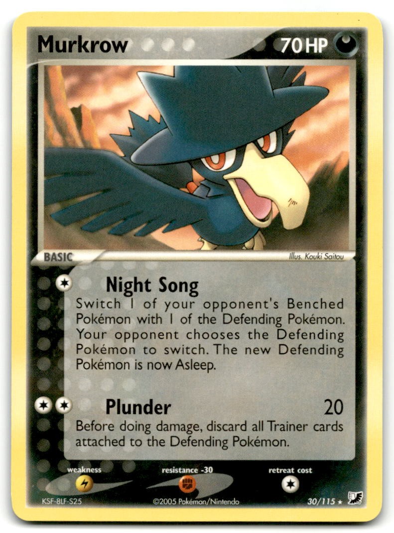 Pokemon Unseen Forces Murkrow #30/115 Rare Near Mint or Better