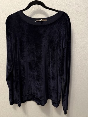 Nordstrom Signature Dark Navy Women's Velvet Sweater