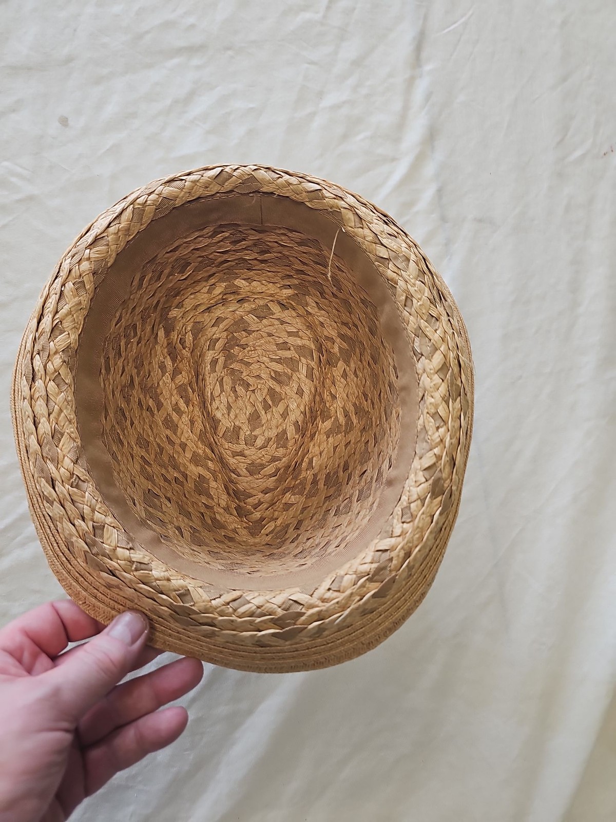 Classic Woven Straw Fedora Hat with Navy Ribbon Accent Hat830 image 3