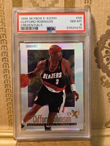 1996 Skybox E-X2000 Credentials Clifford Robinson /499 PSA 8 pop 8 only 4 higher
