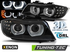 Coppia di Fari Anteriori 3D BMW Serie 3 E90 E91 2009-2011 Angel Eyes XENON