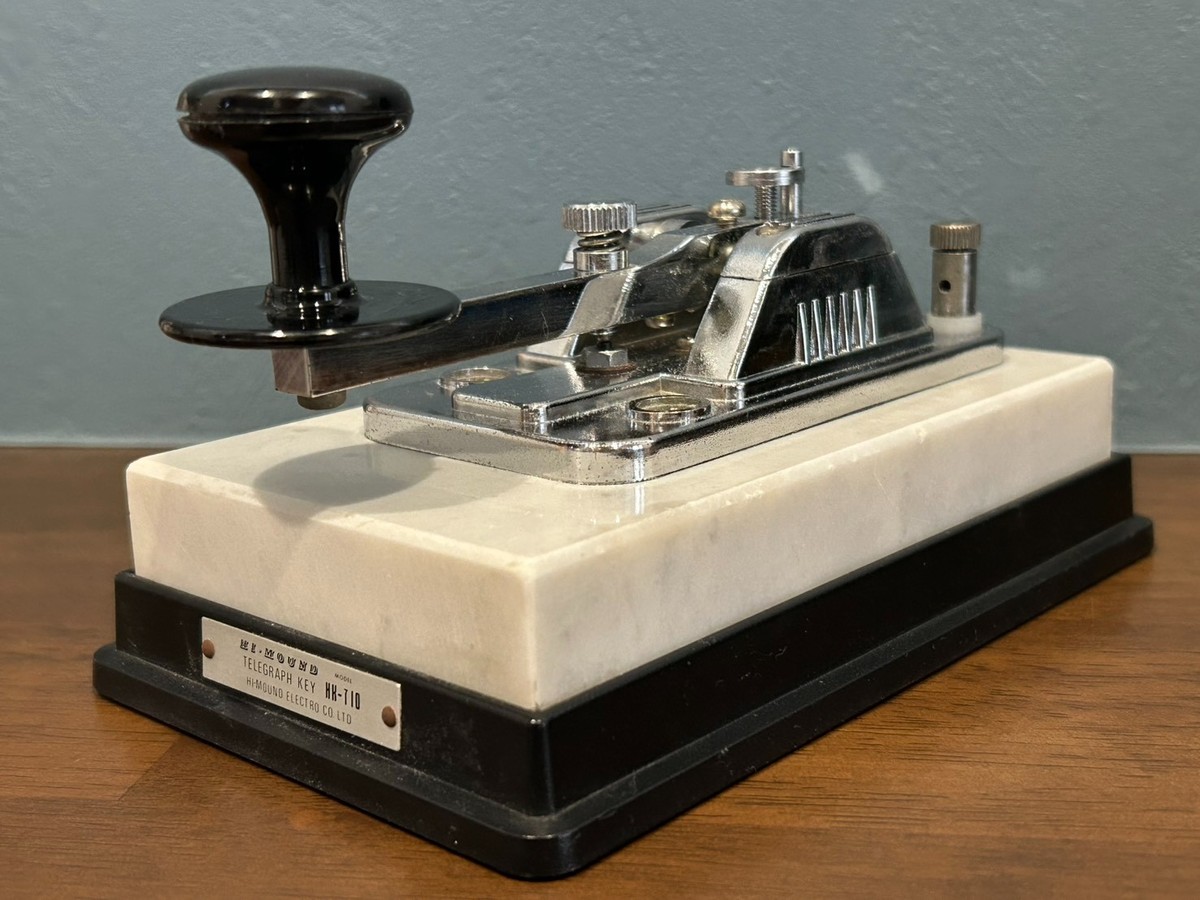 Hi-Mound HK-710 Straight Morse Key Marble Base Made in Japan