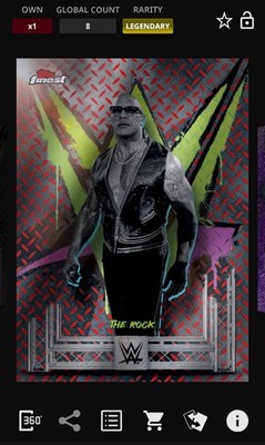WWE Topps Slam Finest DIGITAL The Rock Red Legendary 10 CC DIGITAL
