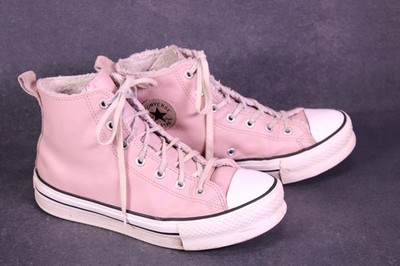 Converse Sneaker Chucks CTAS Eva Lift Hi Platform Gr. 38 rosa Leder Fell BC1561