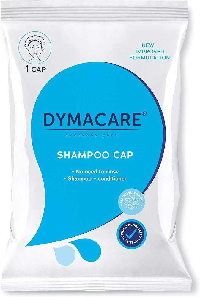 DYMACARE No Rinse Shampoo Cap | Rinse Free Shower Cap That Shampoos & Conditions