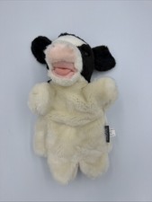 Demdaco Animalcraft Dairy Cow Plush Hand Puppet Black White Kids Toy