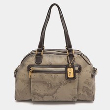 Borsa a tracolla Alviero Martini 1A Classe BeigeBrown Geo Print Coated Canvas