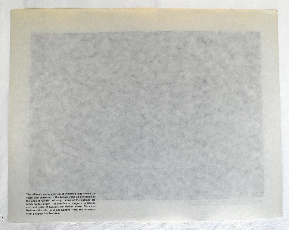 CLAUDIUS PTOLEMY MAP OF THE WORLD REPRODUCTION BY RAND MCNALLY, 1482 - Image 2 of 2