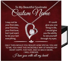 To My Soulmate Necklace For Women Birthday Gifts, Valentine Gift For Girlfriend