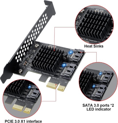 Versatile PCI-E X1 2-Port SATA III Controller for SSD/HDD - Windows Compatible - Picture 8 of 9