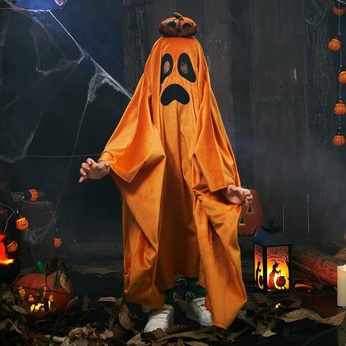 Pumpkin Robe Halloween Costume Fancy Dress Kids Various Sizes Girls Or Boys - Picture 6 of 6