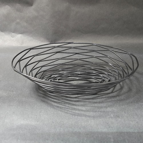 Metal Wire Food Serving Basket Bird Nest Oval Restaurant Bread Fries 9" Long