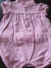 Polo Ralph Lauren pink floral daisies romper size 6 M summer ruffles on back