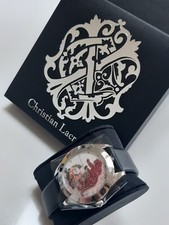 Christian Lacroix Women's Watch Black Genuine Leather Strap ( 147 )