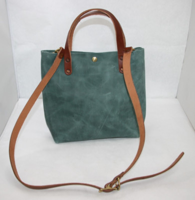 KMM & Co. Atlantic Blue Crossbody Bag Tote Leather Snap Close Limited Edition