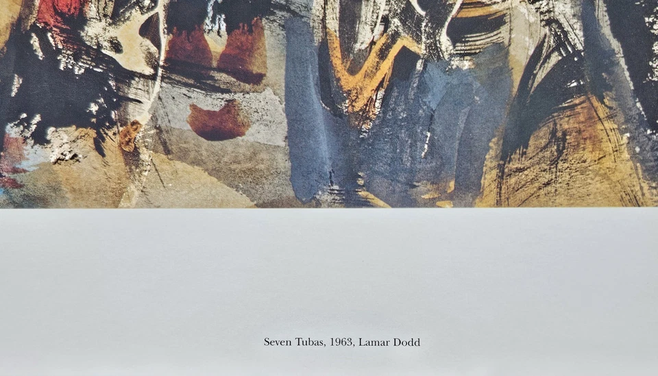 Litografía Lamar Dodd " SEVEN TUBAS" 1963 - ¡BANDA REDCOAT de la Universidad de Georgia! Foto 3 de 4