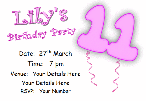 10 Personalised INVITATIONS, girls birthday party invite pink AGE8 cards eight - Picture 12 of 13