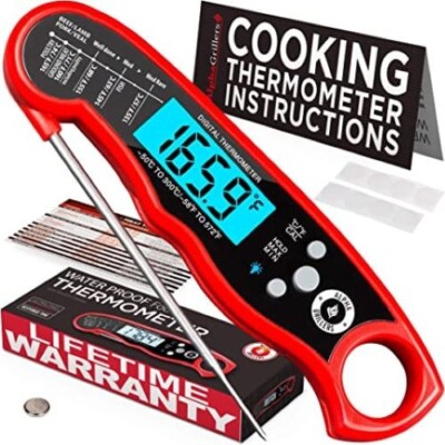 Alpha Grillers Instant Read Meat Thermometer for Grill and Cooking. Digital
