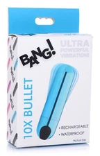 Bang! 10X Rechargeable Vibrating Metallic Bullet Blue - Mini Discreet Vibrator