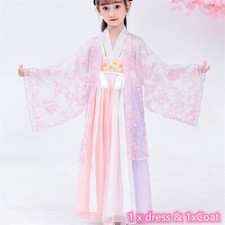 Fille Chinois Mignon Robe Pur Hanfu Tang Costume Brodé Fairy Déguisement