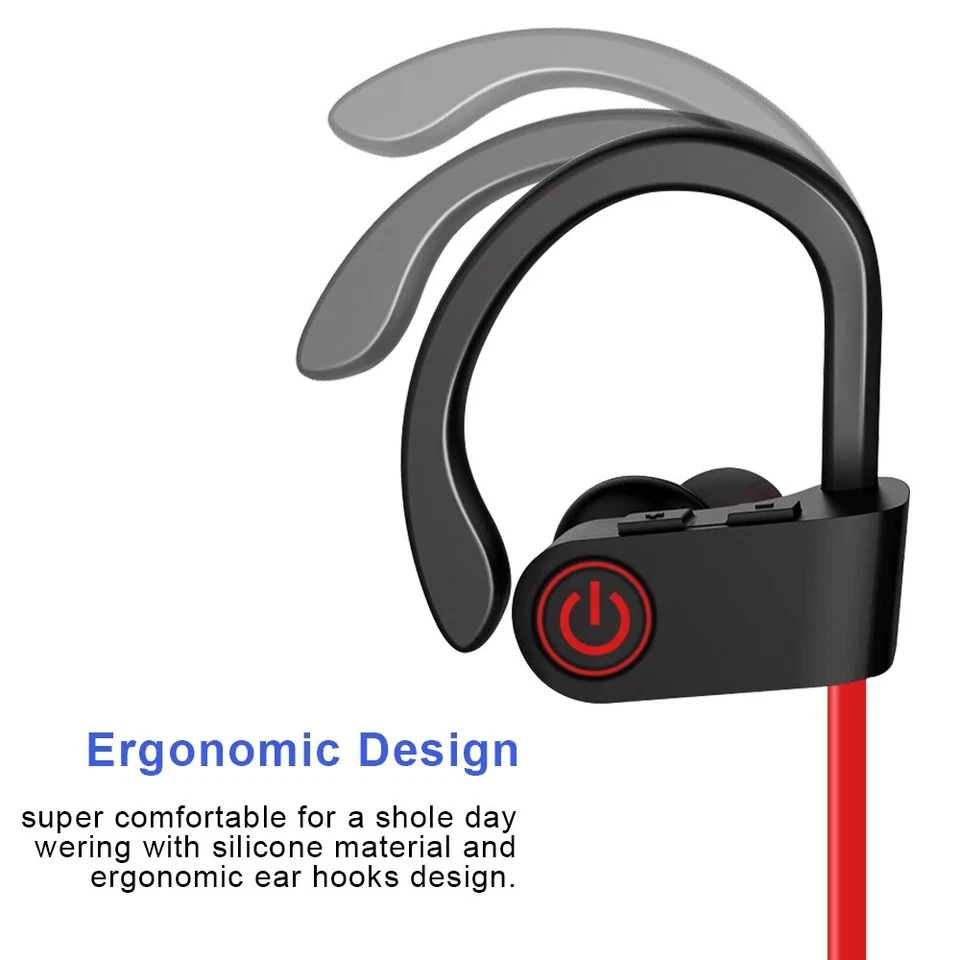 Impermeable Bluetooth 5.0 Estéreo Deportivo Inalámbrico Auriculares Intrauditivos Lote EE. UU. Foto 4 de 4