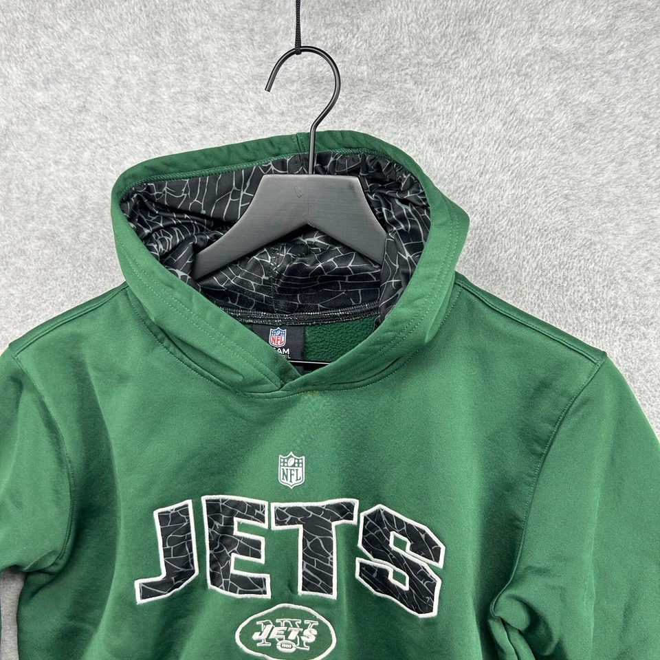 Командная толстовка с капюшоном NFL для мальчиков размер большой 14/16 зеленая NY Jets карманы футбол - Изображение 3 из 4