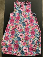 NWOT First Kiss Girls Pink Flowered Sleeveless Dress 10-12