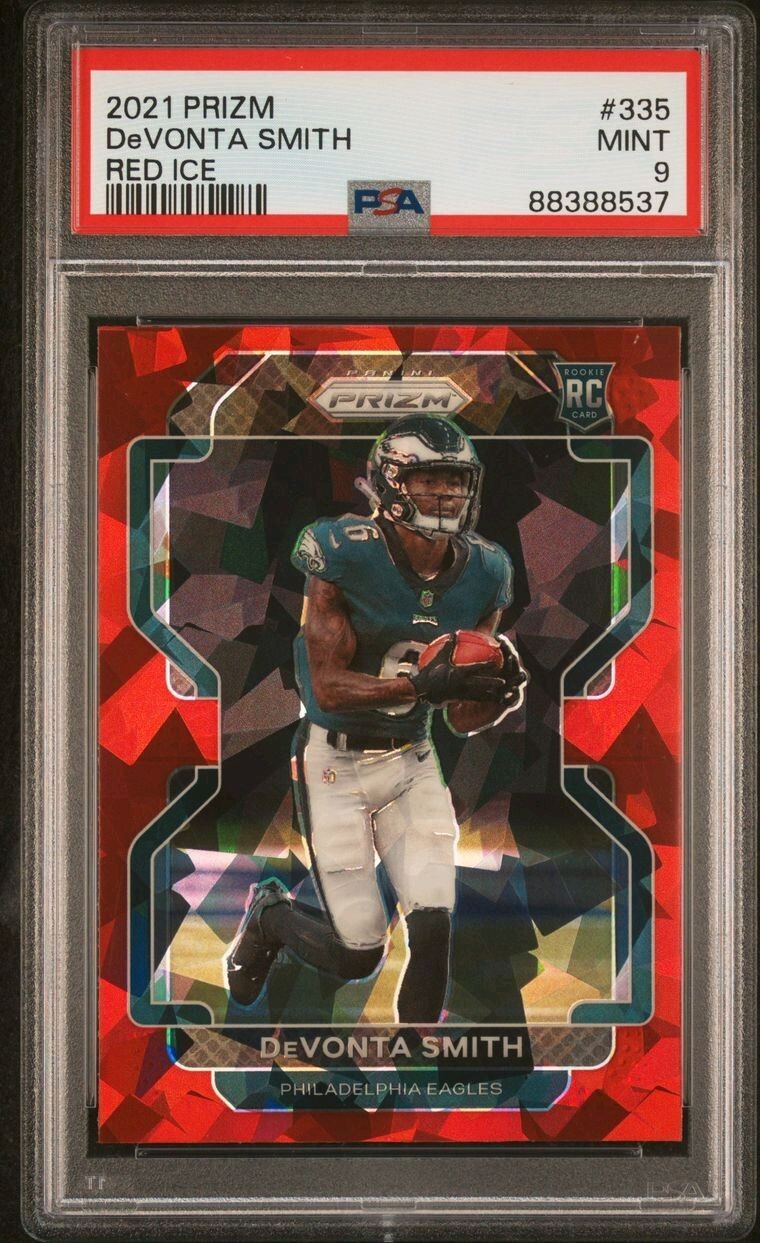 2021 Panini Prizm - Rookie Red Ice Prizm #335 Devonta Smith (RC) Eagles 