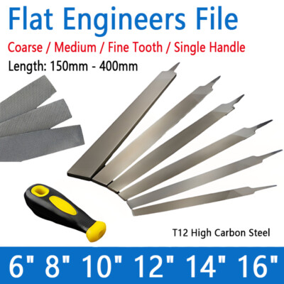Flat Engineers File 6'' - 16'' Coarse / Medium / Fine Tooth Length: 150mm - 400mm