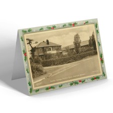 CHRISTMAS CARD Vintage Lancashire - Corliss Garage Preston Rd, Charnock Richard