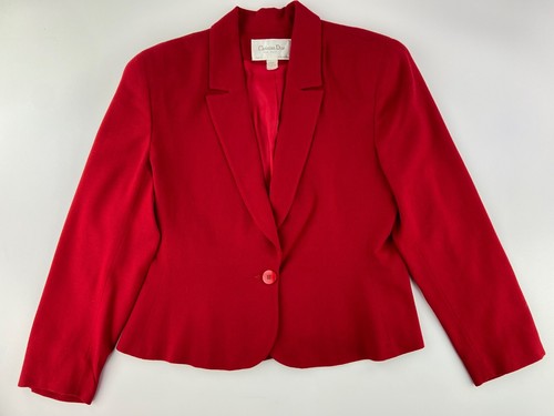 Blazer rosso vintage Christian Dior The Suit singolo bottone lana TG 16 anni 80