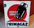 EMAILSCHILD PRIMAGAZ DEPOT GASSERVICE ORIGINAL 50ER JAHRE EMAILLERIE DU LOIRET