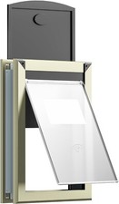 FingerPing Weatherproof Dog Door MED w/Double Sliding Lock Panel Champagne Gold