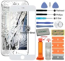 APPLE IPHONE 6 PLUS (5.5 INCHES) Front glass screen replacement repair kit WHITE