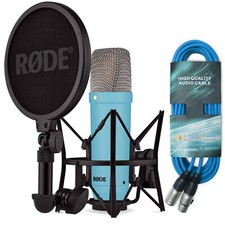 Rode NT1 Signature Blue Microfono da Studio Blu con Cavo Keepdrum XLR Blu