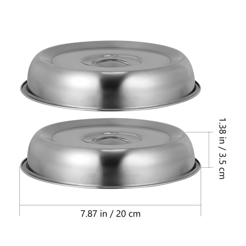2 Pcs Food Cover Cheese Dome Stainless Steel Dish Kitchen Cooking Hood Steak - Bild 3 von 12