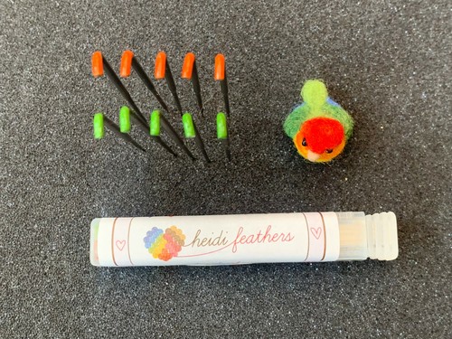 Agujas de fieltro Heidifeathers® - mezcla inversa (verde claro 36G + punta naranja 40G) - Imagen 8 de 13