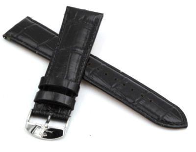 Lindberg & Sons Leder-Uhrenband schwarz 22 mm - 125/80 mm Ersatzband Uhrband