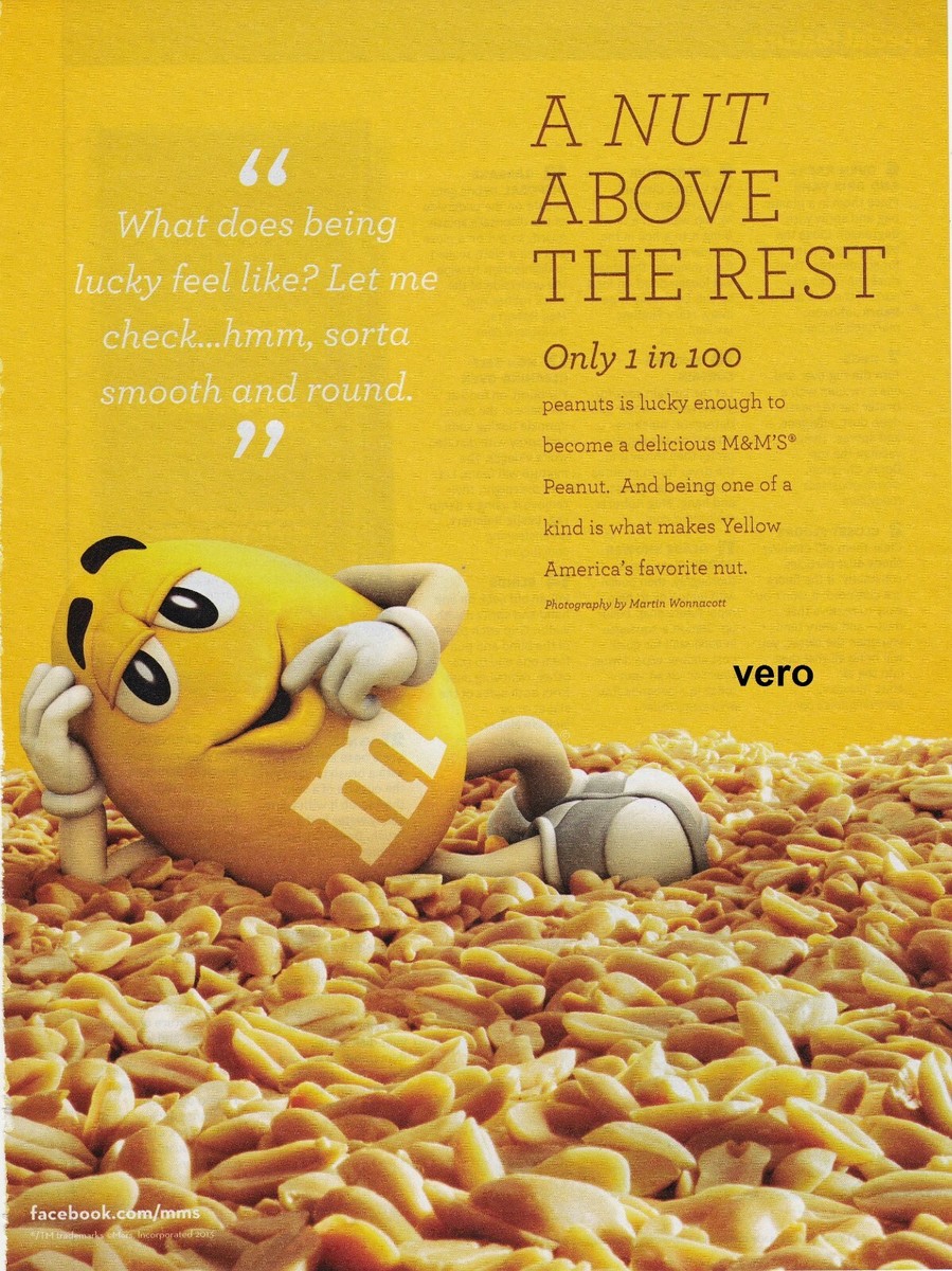 2013 magazine ad M&M's A NUT ABOVE THE REST mms M&M candy advert