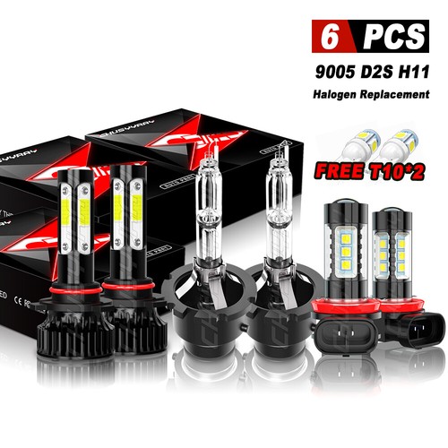 For 2004-2006 Acura MDX LED Headlight Hi/Lo + Fog Light Bulbs Combo Kit 6000K