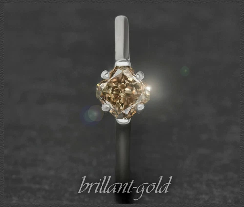 Diamond solitaire 585 gold ring; solitaire with 0.71ct; Si2; ladies White gold ring New