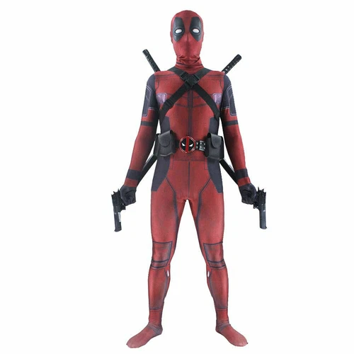 Erwachsene Deadpool Kostüm Zentai Body Cosplay Anzug Maske Halloween Requisite Overall - Bild 5 von 29