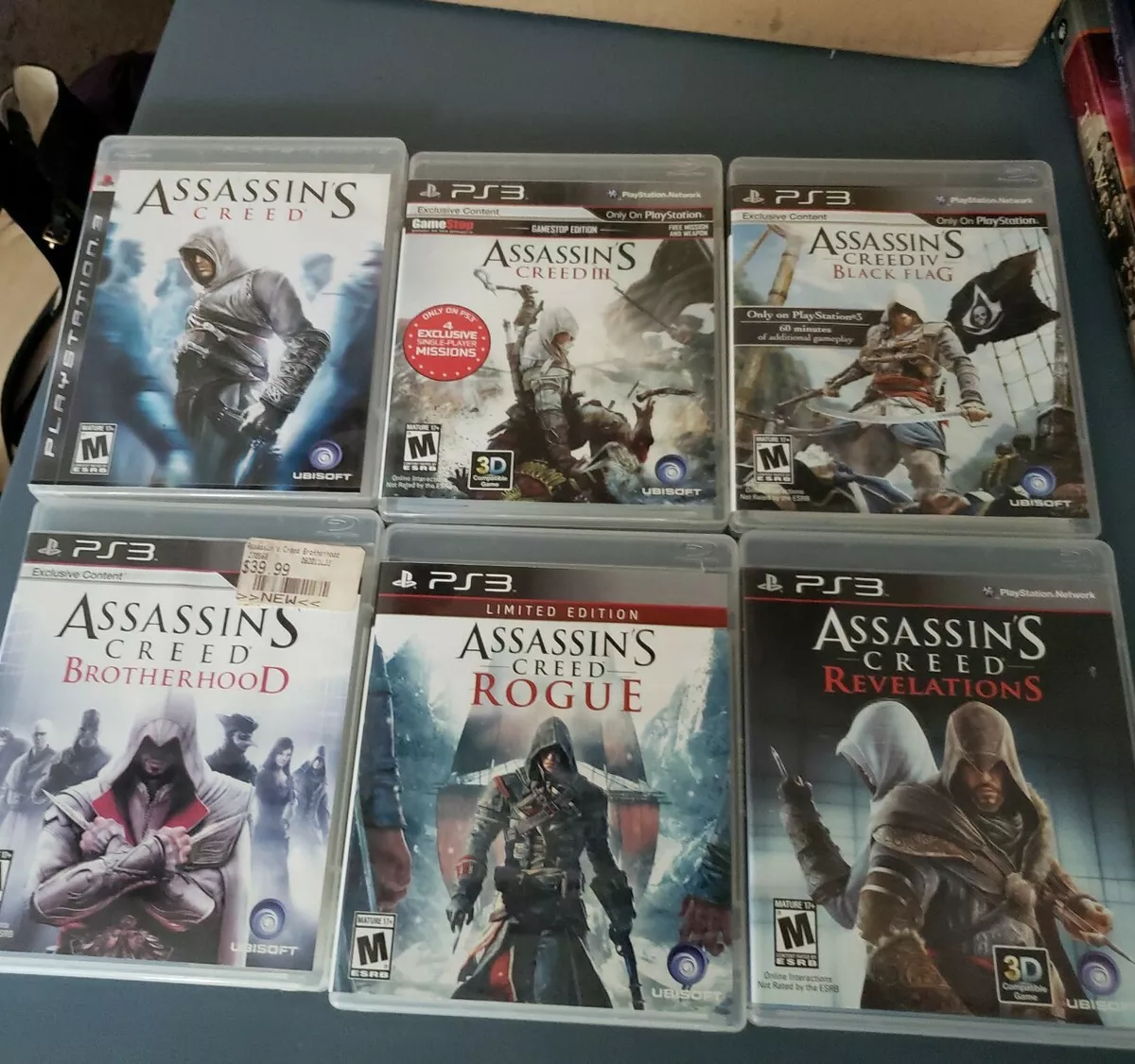 Assassins Creed 1 2 3 Brotherhood Revelations PS3 Game Lot